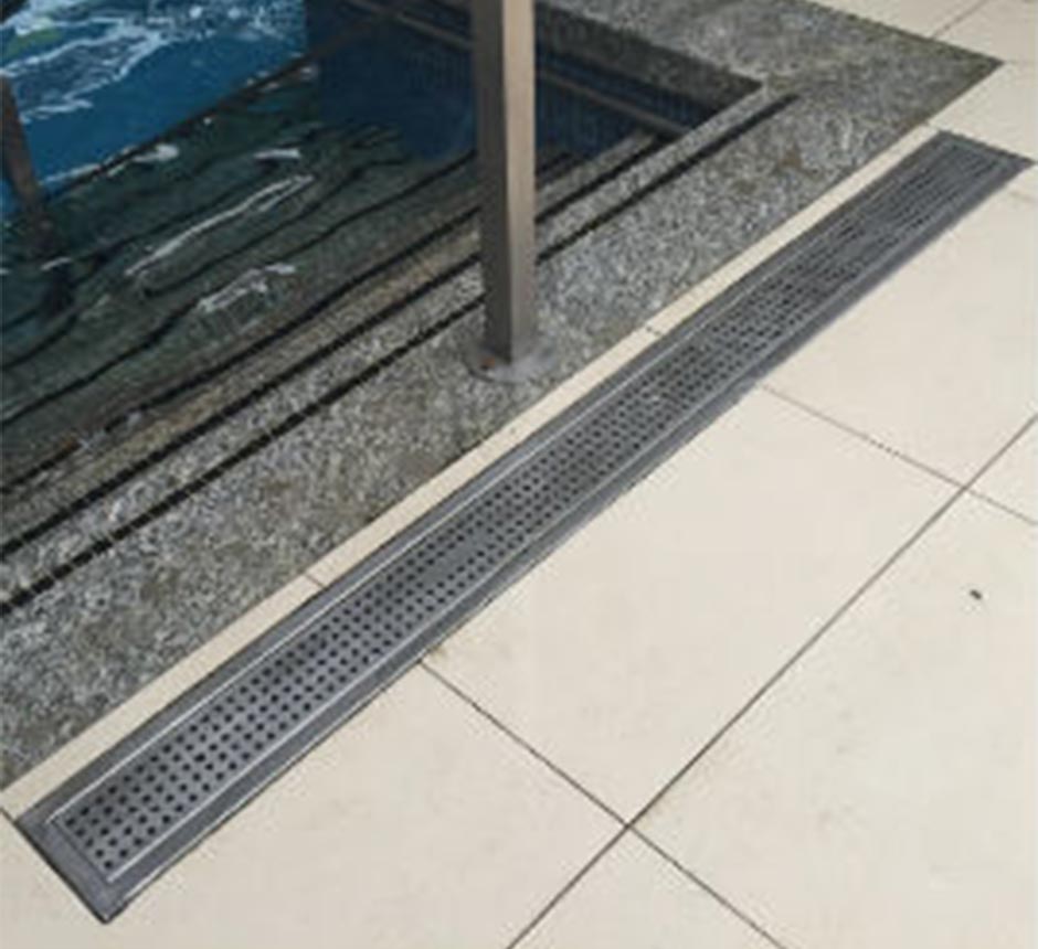 Kents commercial range drain channel for swimming pools