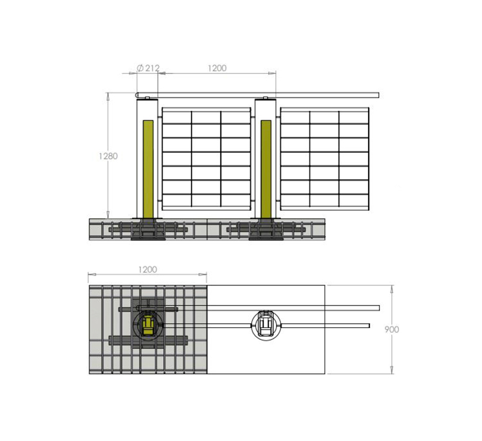 Drawing and dimensions of Kents HVM balustrade