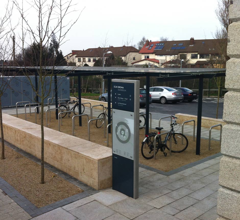 Kents anti terrorism double sided bicycle shelter in Dundrum