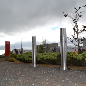 Kents ventilated stainless steel bollards in use