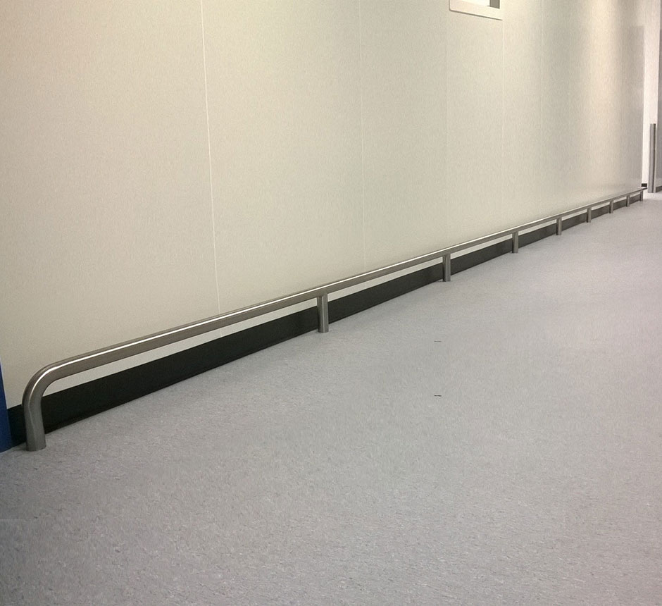 Kent's Floor Mounted Bump Rail in factory use