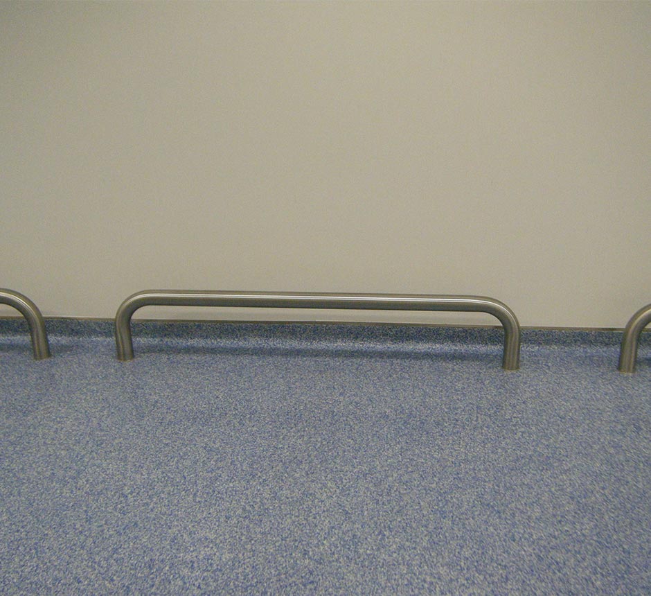 Kent's Floor Mounted Bump Rail in a factory
