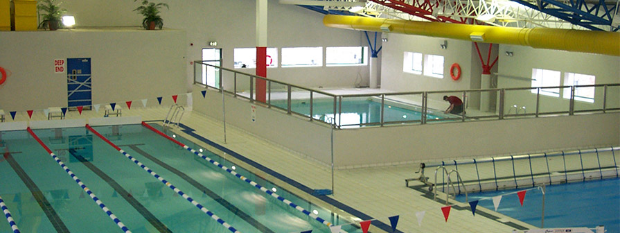 Internal view of a swimming complex