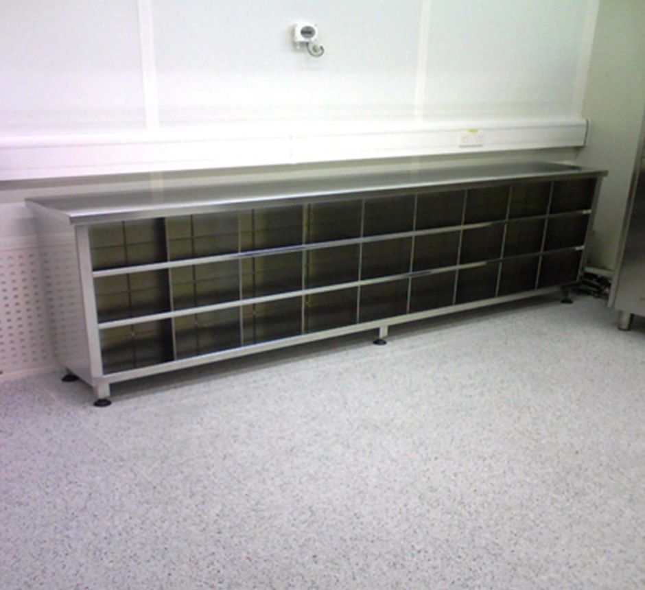 Kent's Step Over Bench Shoe Storage in use