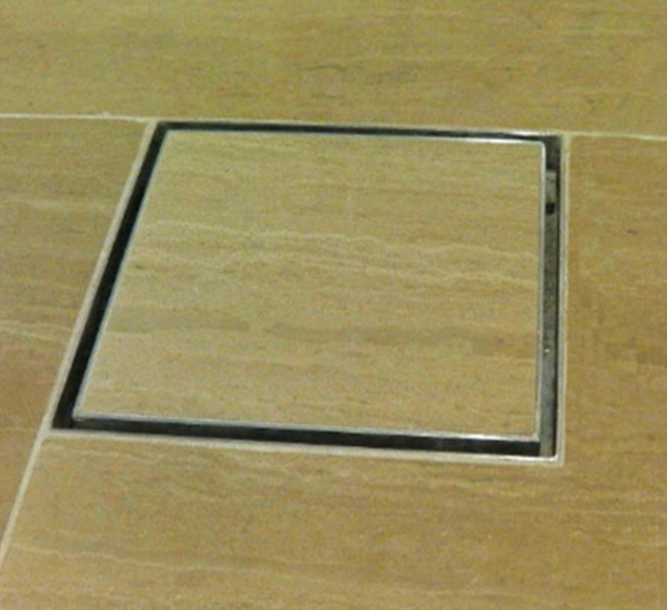 STAINLESS STEEL TRAPPED SQUARE FLOOR GULLY 200MM FOR TILED FLOOR FINISH 
