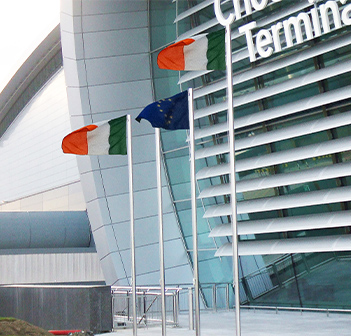 Kent's stainless steel flag poles at Dublin Airport