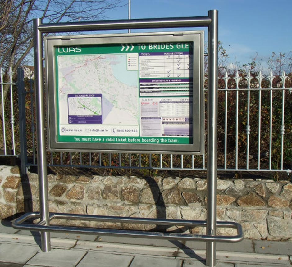 Fully functioning light rail notice board by Kent